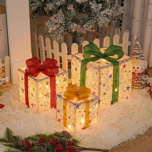 3-Set LED Christmas Light Gift Boxes