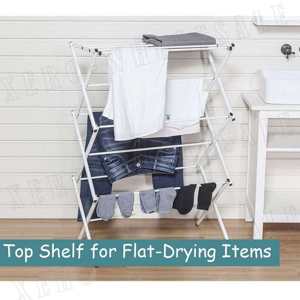 3 Tiers Foldable Clothes Horse Airer Drying Rack