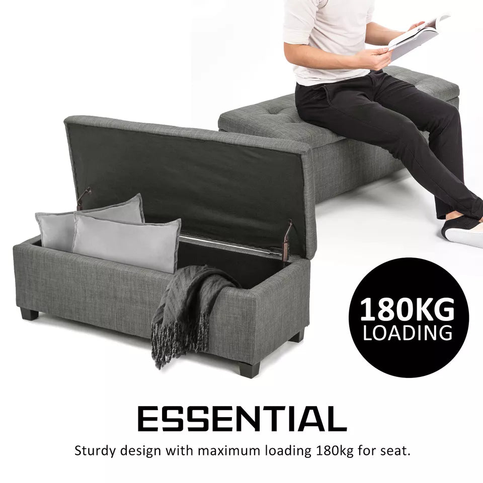 Dark Grey Storage Ottoman