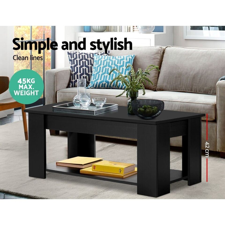 Lift Up Black Coffee Table