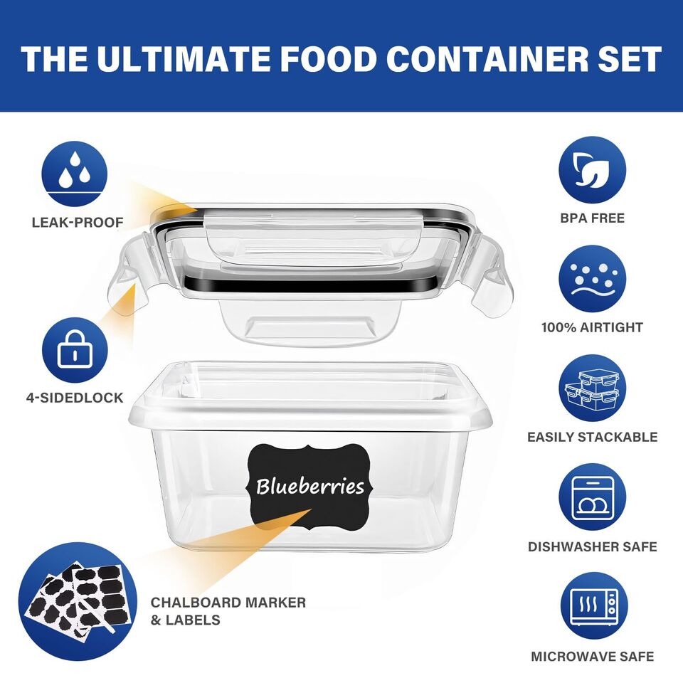 24 PCs Food Storage Container Set