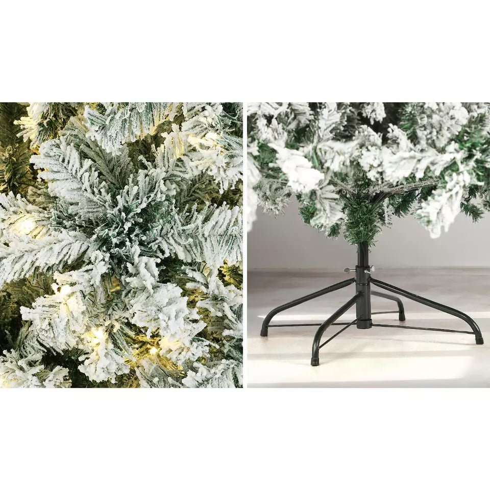 2.1M 7FT White Snow Flocked Christmas Tree