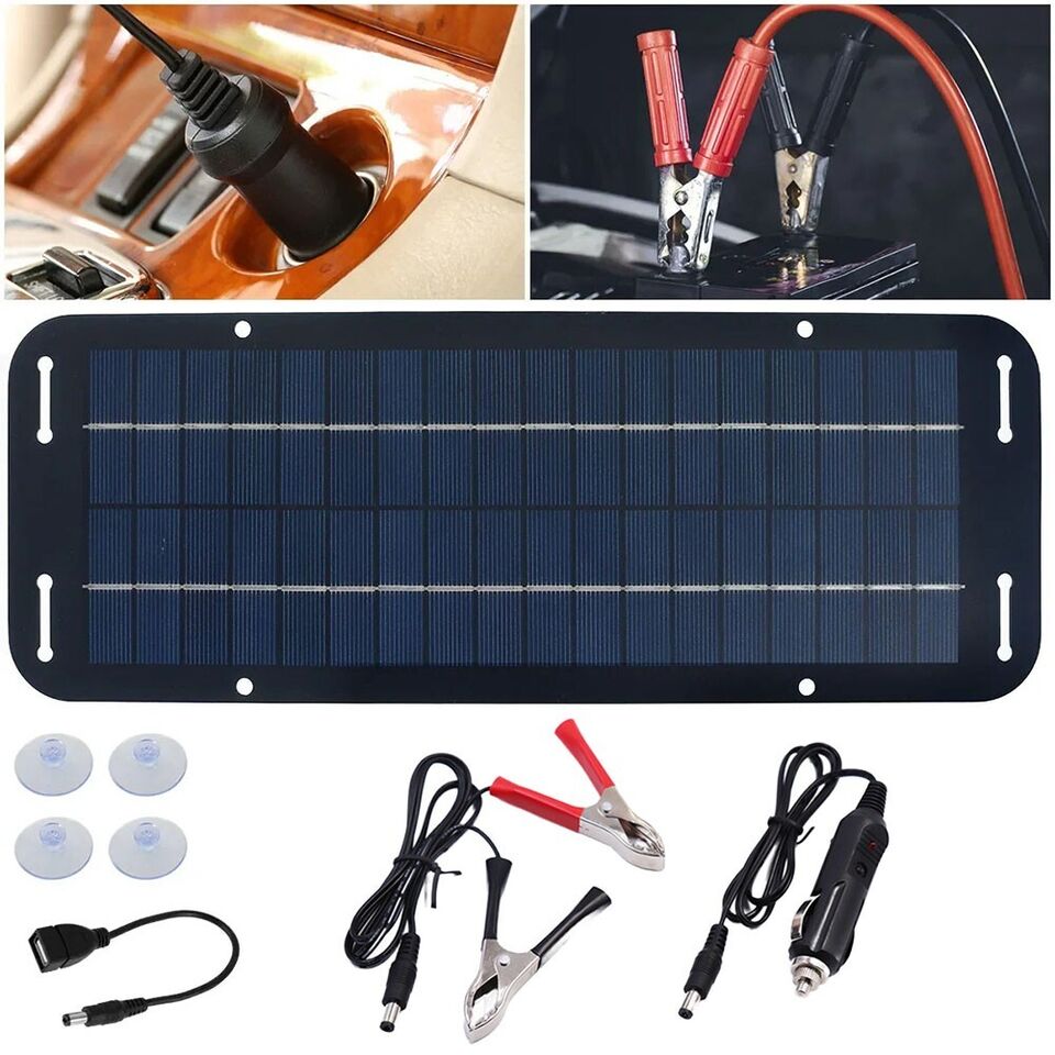 60W Solar Panel 12V Trickle Battery Charger For Caravan Car Van Boat Kit