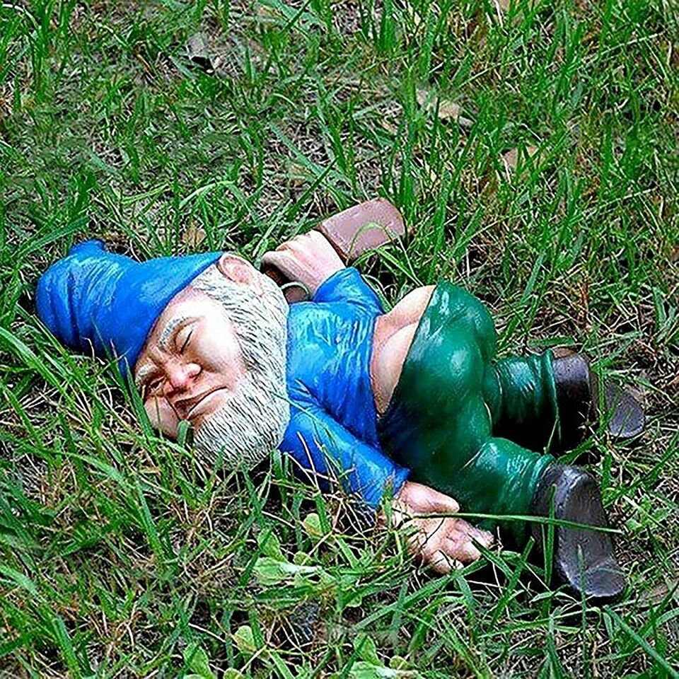 Funny Drunk Dwarf Garden Ornament