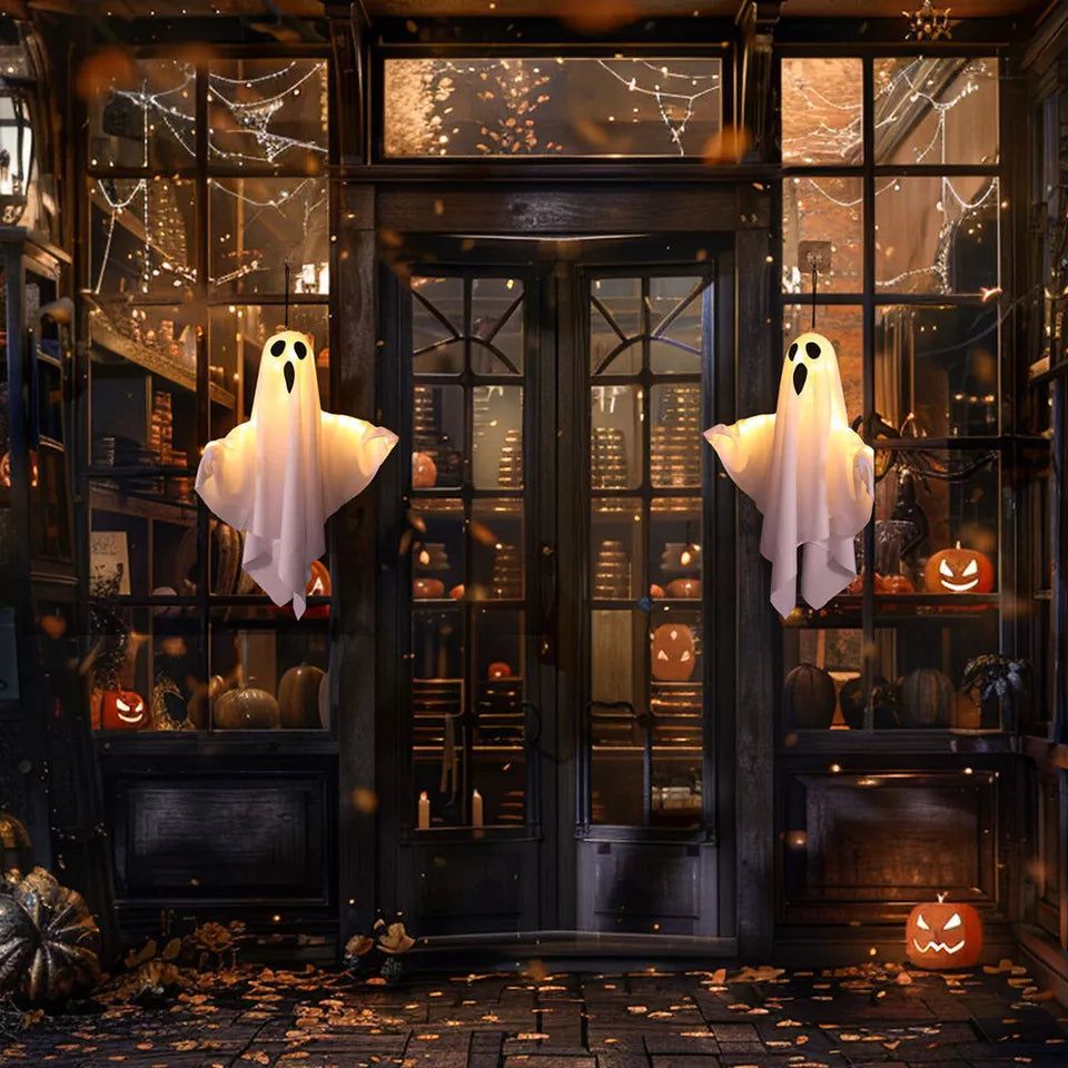 2PCS Halloween LED Glowing Hanging Ghost Light