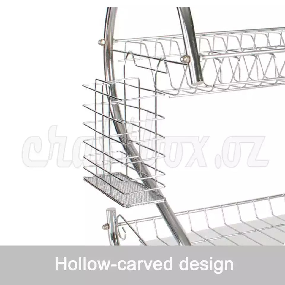 2Tier Multifunction Stainless Steel Dish Drying Rack