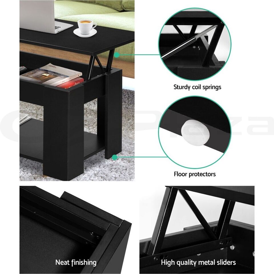 Lift Up Black Coffee Table