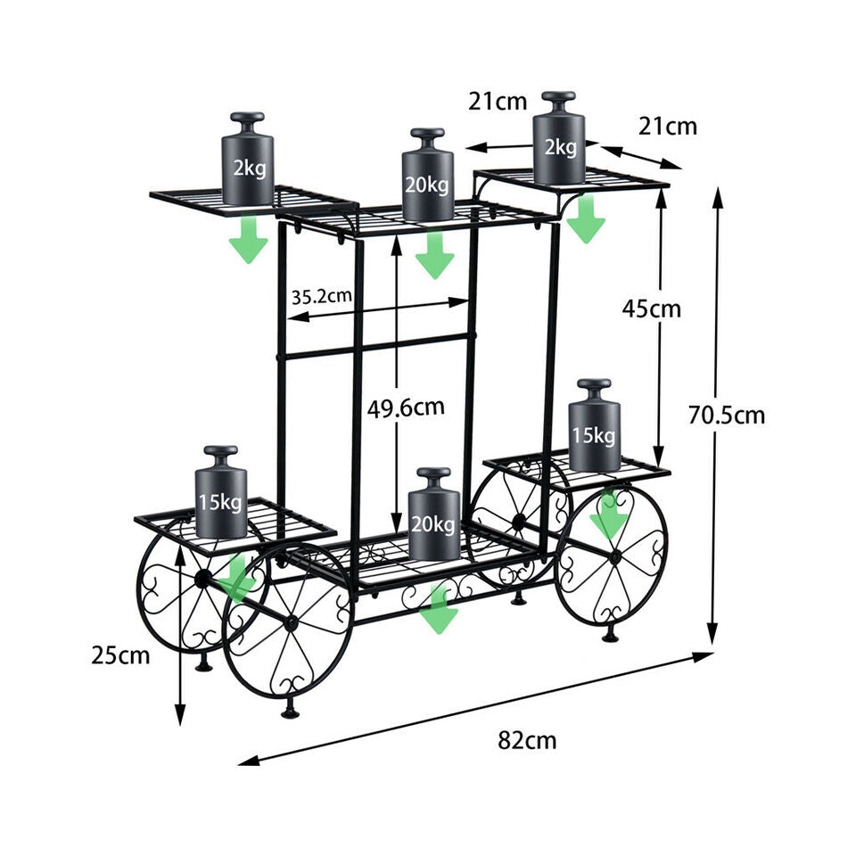 Large Metal Garden Cart