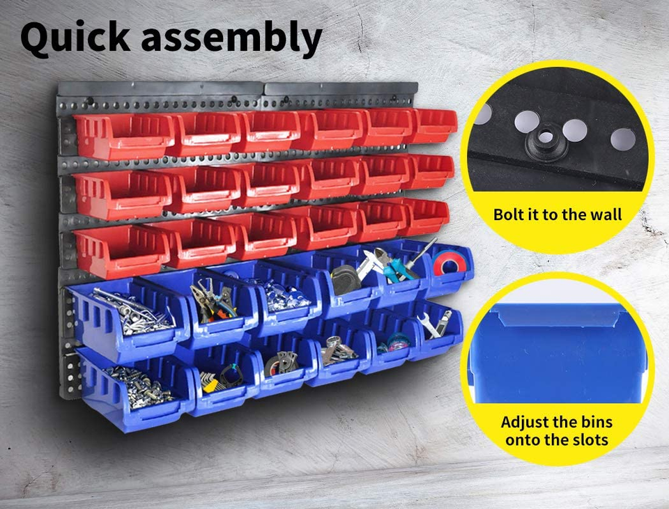 30 Tool Storage Bins Parts Organizer