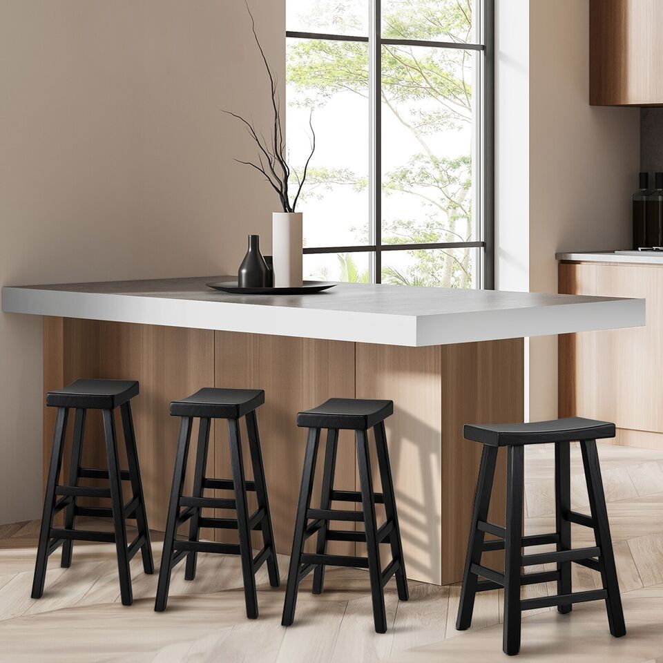 4X Wooden Bar Stools