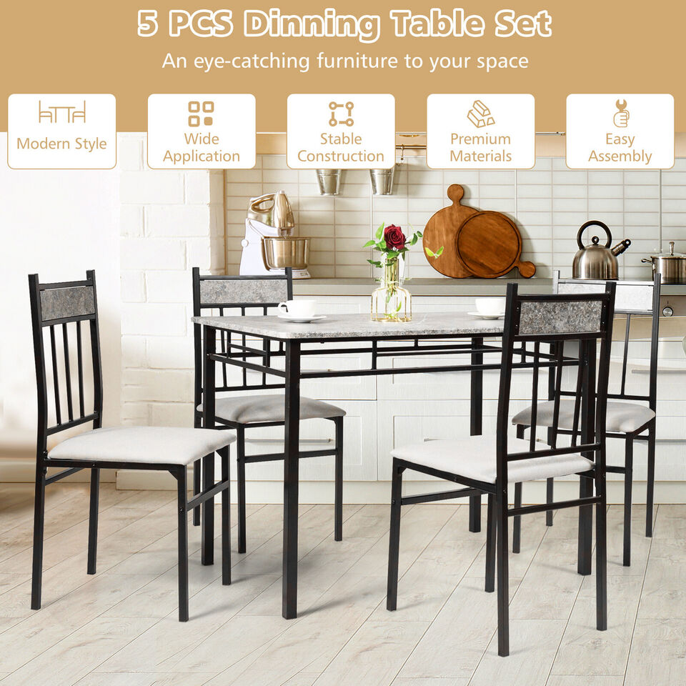 5Pcs Dining Table Set