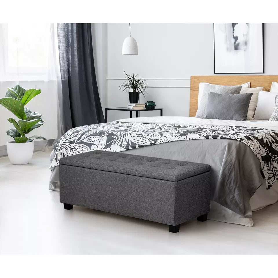 Grey Storage Ottoman