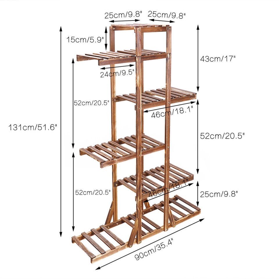 6-Tier Wooden Plant Stand