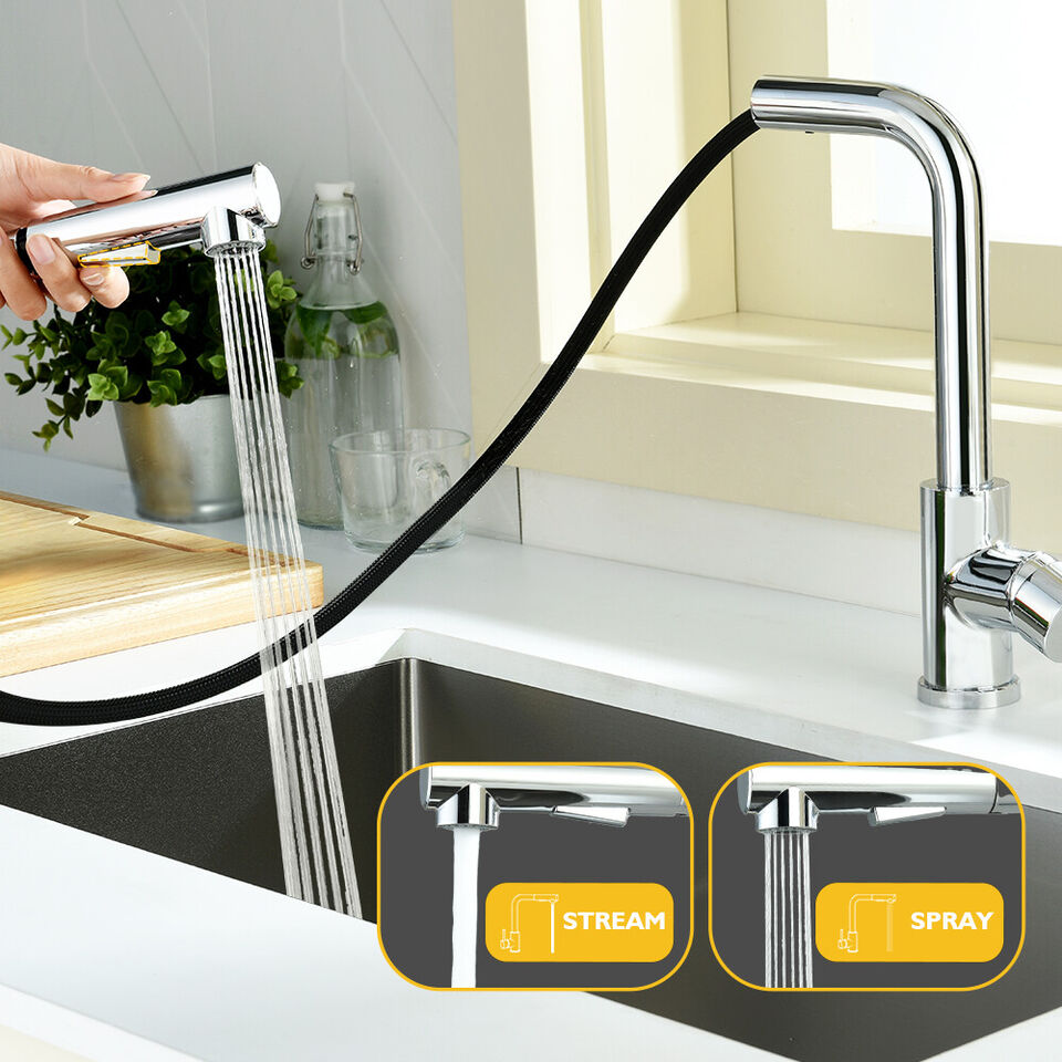 Pull-out Kitchen Mixer tap 2-Mode 360° Swivel Sink Faucet