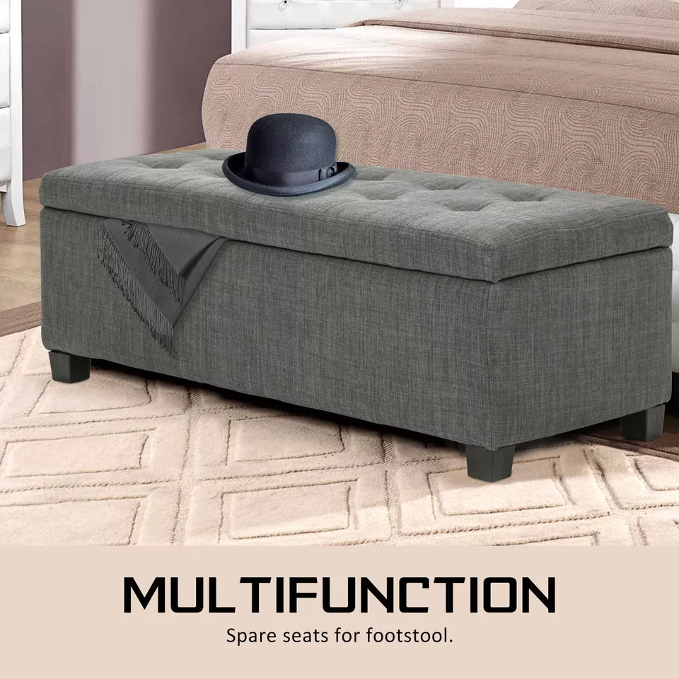 Dark Grey Storage Ottoman