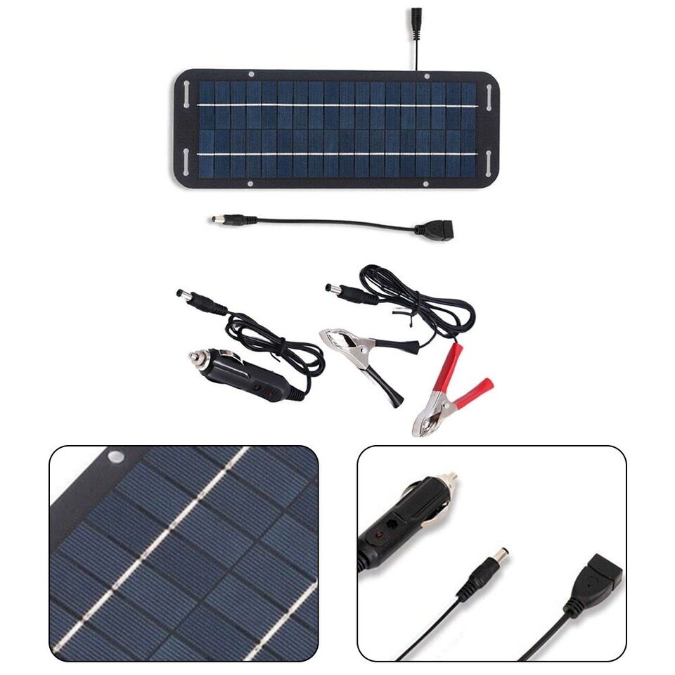 60W Solar Panel 12V Trickle Battery Charger For Caravan Car Van Boat Kit