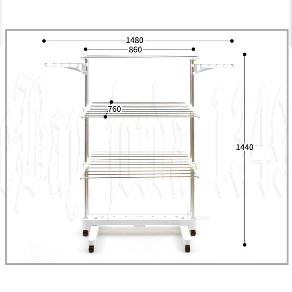 Premium Large Foldable Rolling Clothes Rack