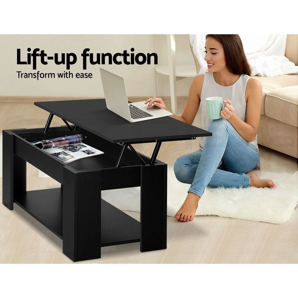 Lift Up Black Coffee Table