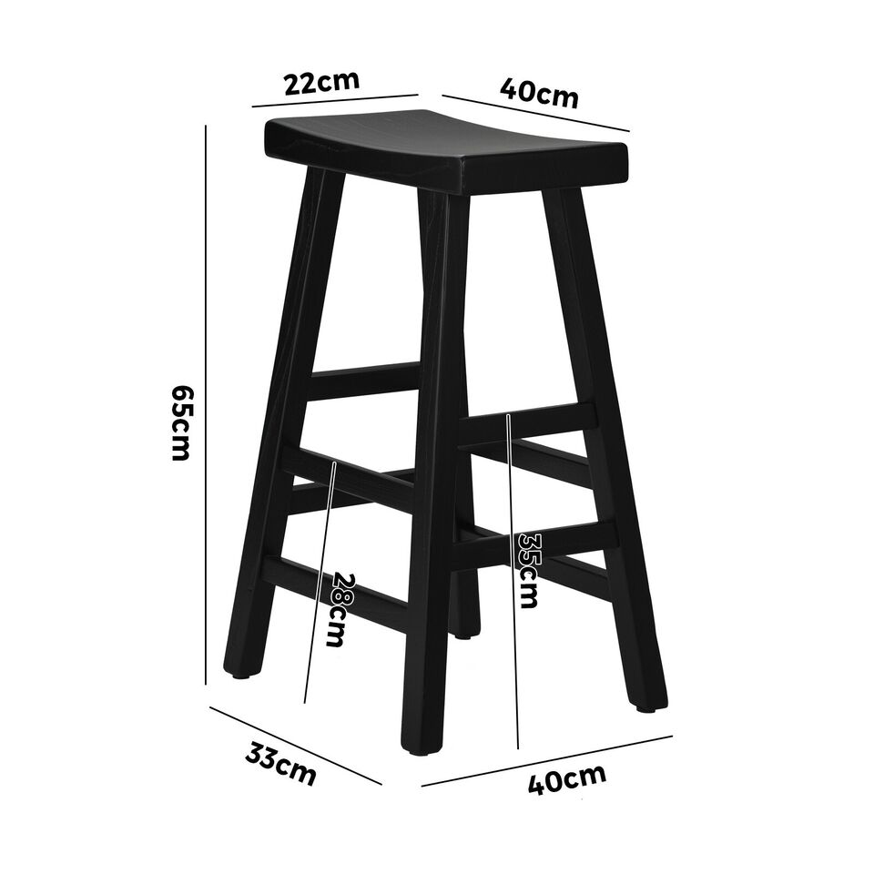 4X Wooden Bar Stools