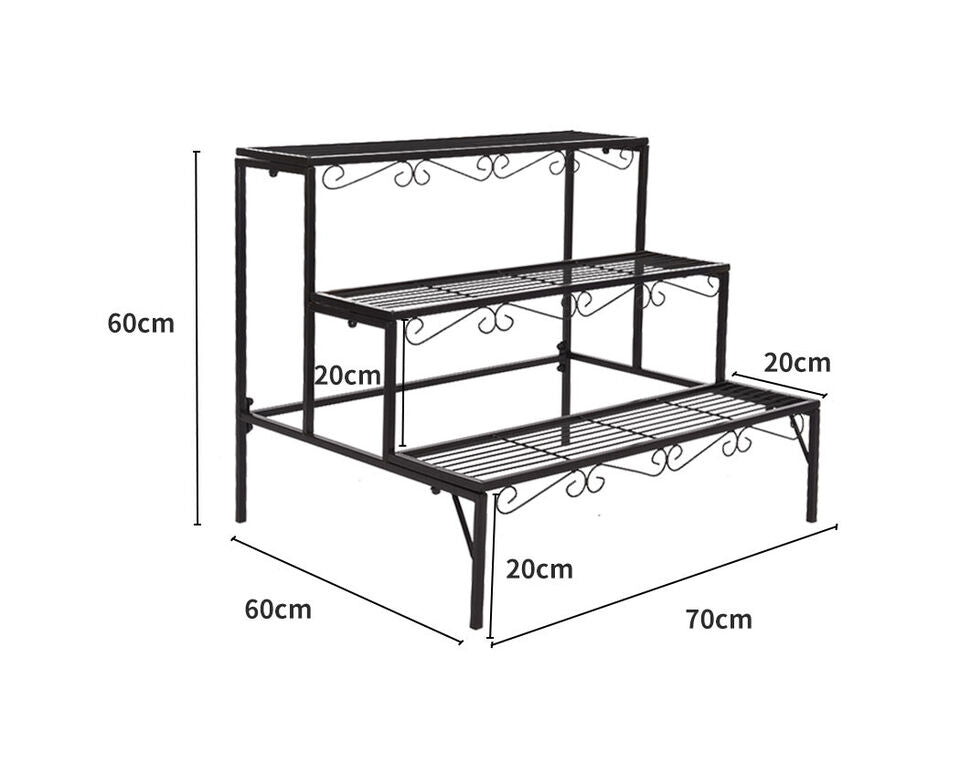 3 Tier Rectangle Metal Flower Stand