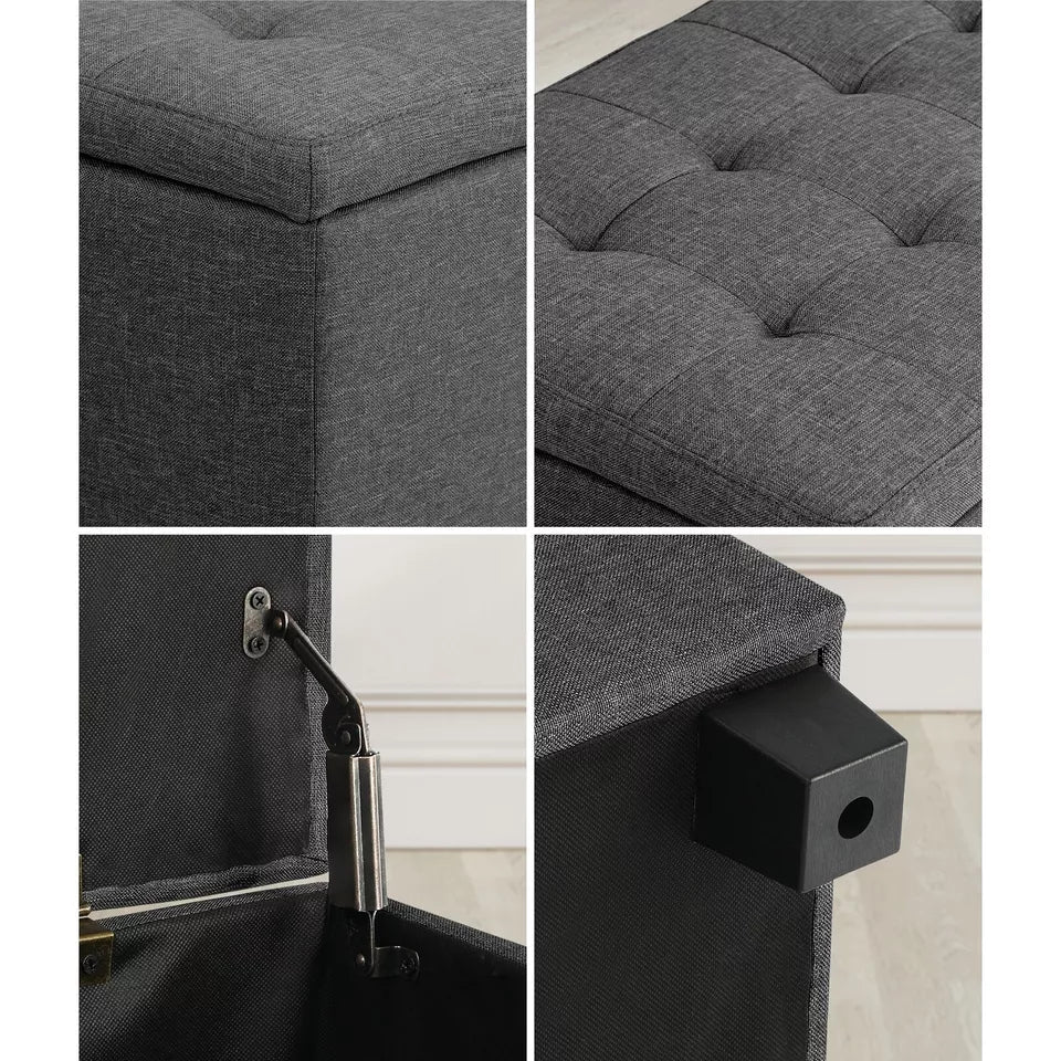 Grey Storage Ottoman