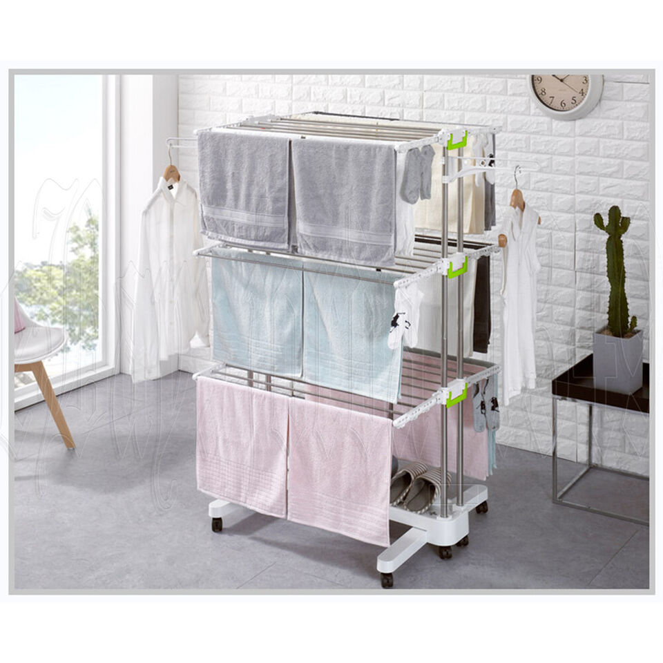 Premium Large Foldable Rolling Clothes Rack