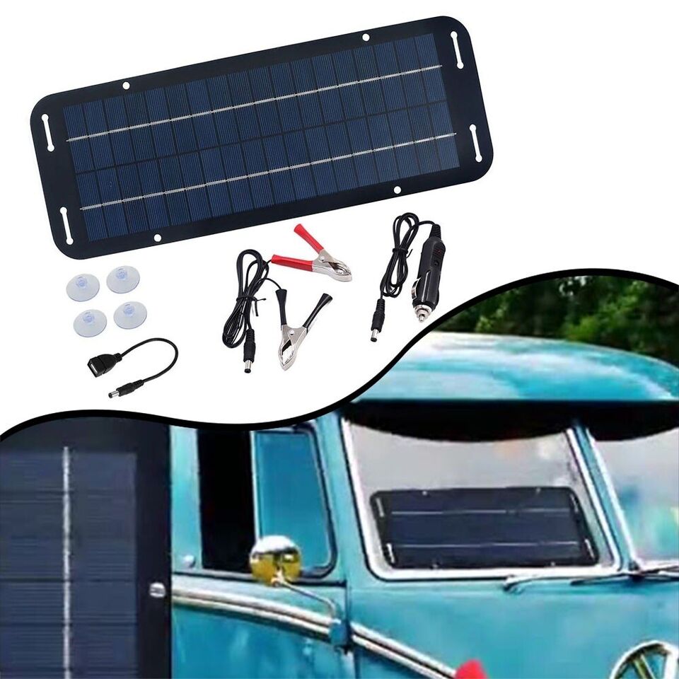 60W Solar Panel 12V Trickle Battery Charger For Caravan Car Van Boat Kit