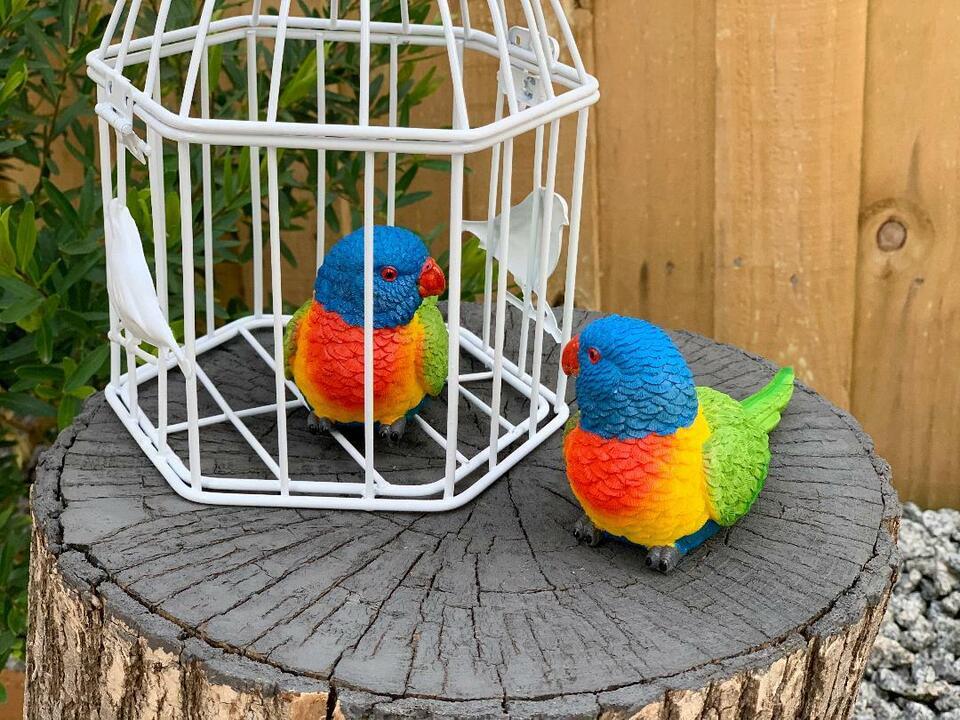 Rainbow Birds Figurine Ornament