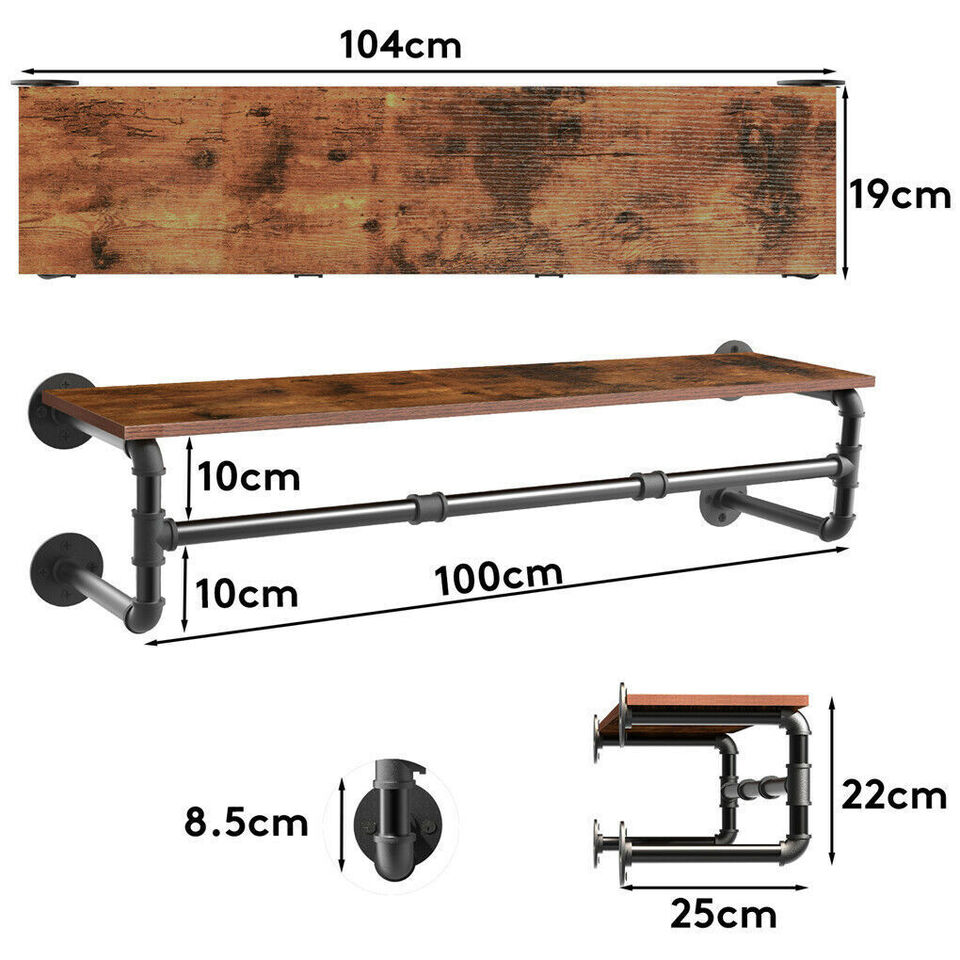 2-Pipe Super Sturdy Garment Rack with Top Shelf