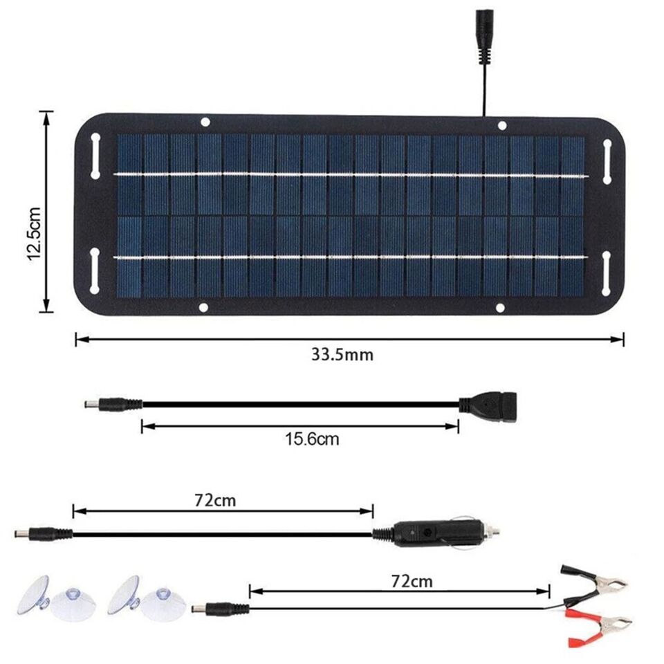 60W Solar Panel 12V Trickle Battery Charger For Caravan Car Van Boat Kit