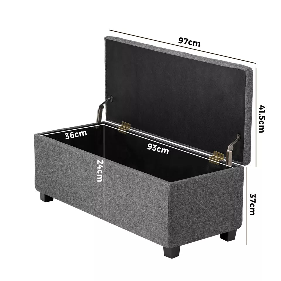 Grey Storage Ottoman