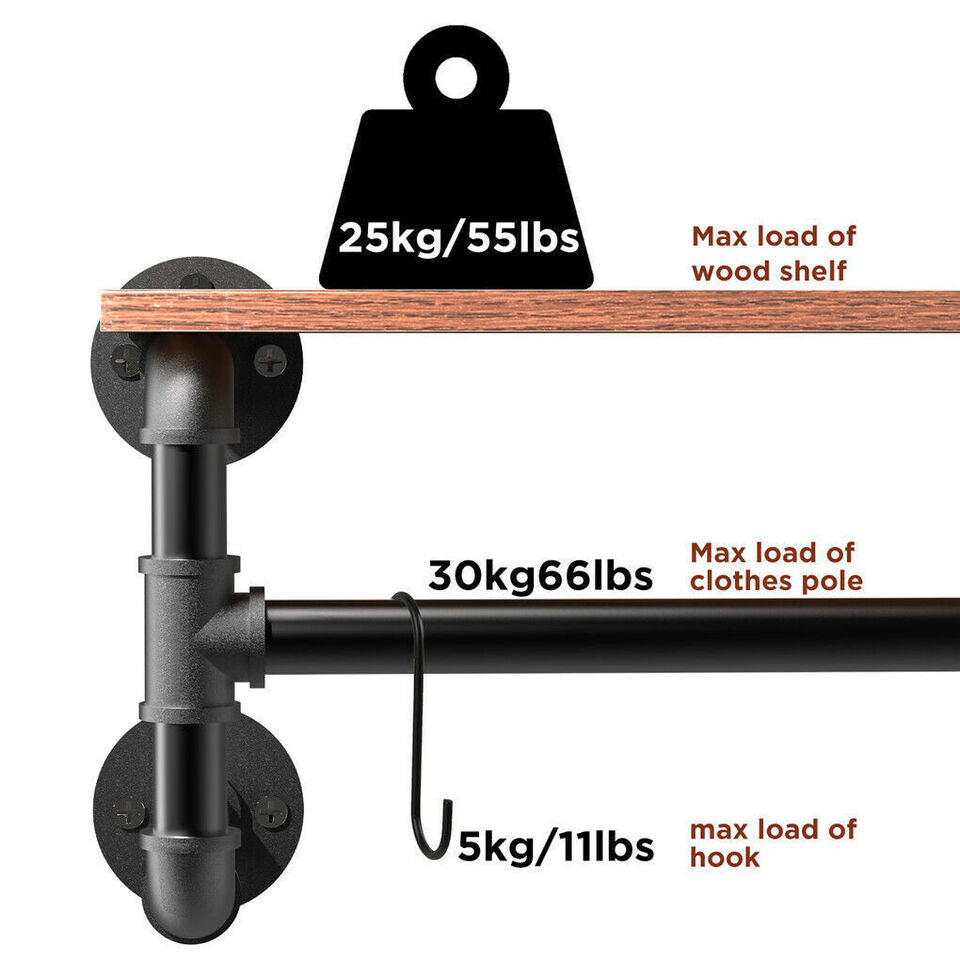 2-Pipe Super Sturdy Garment Rack with Top Shelf