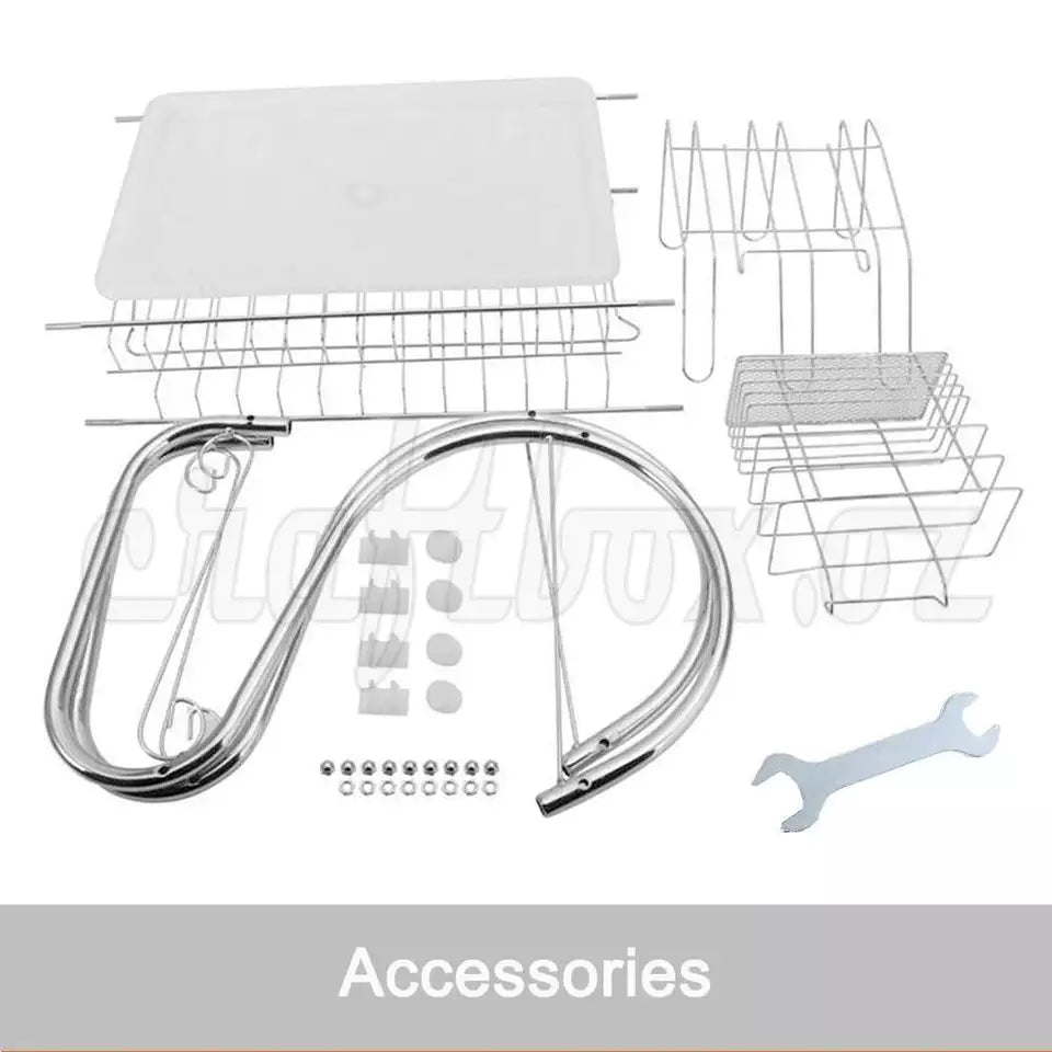 2Tier Multifunction Stainless Steel Dish Drying Rack