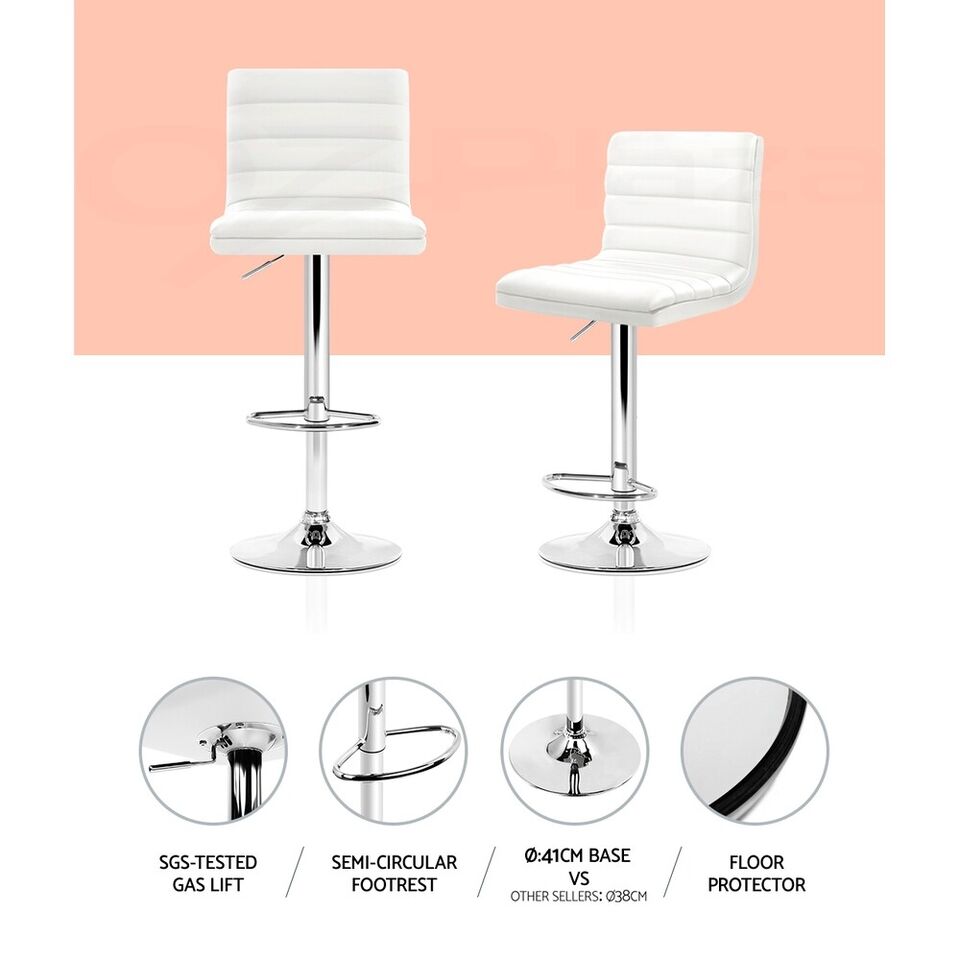 2x White Bar Stools