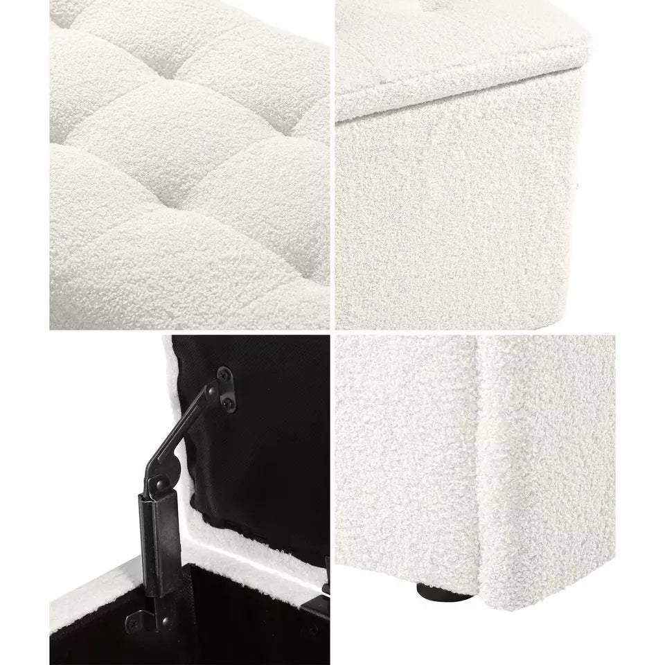 White Storage Ottoman