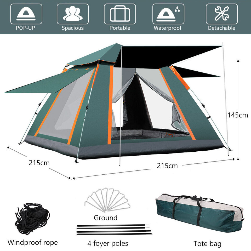 5 Persons Auto Pop up Camping Tent