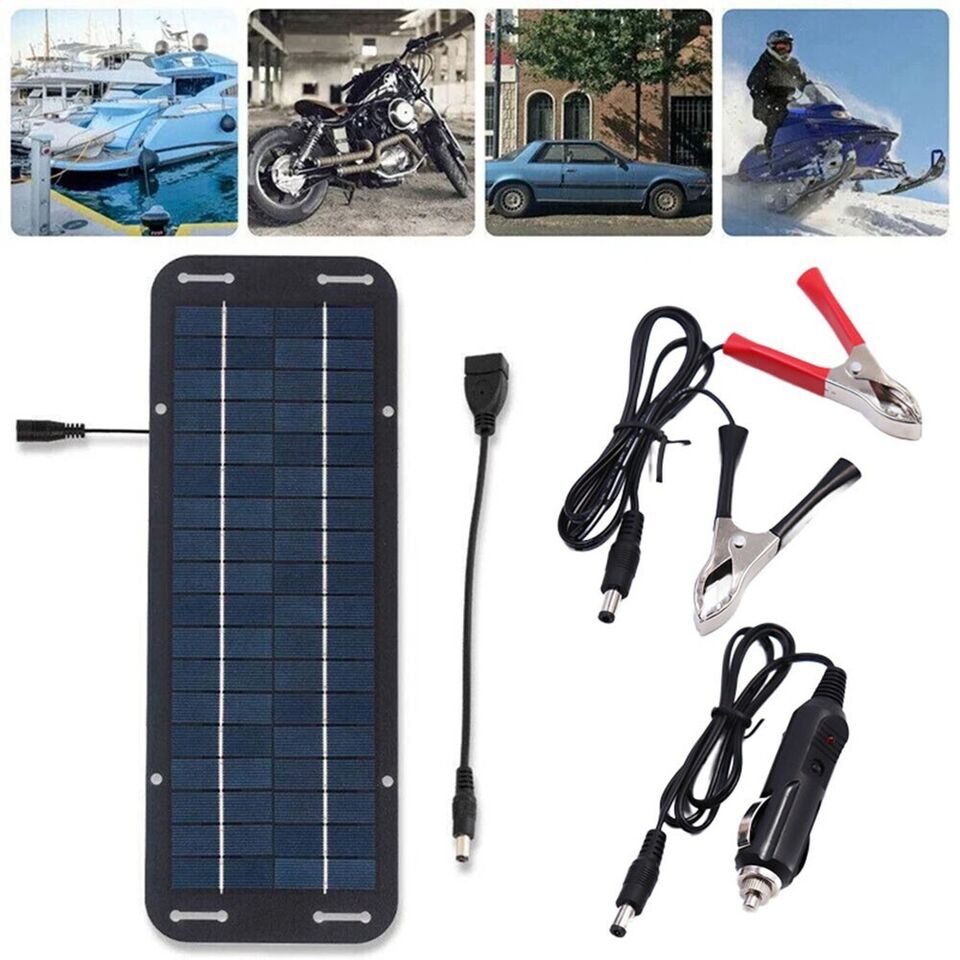 60W Solar Panel 12V Trickle Battery Charger For Caravan Car Van Boat Kit