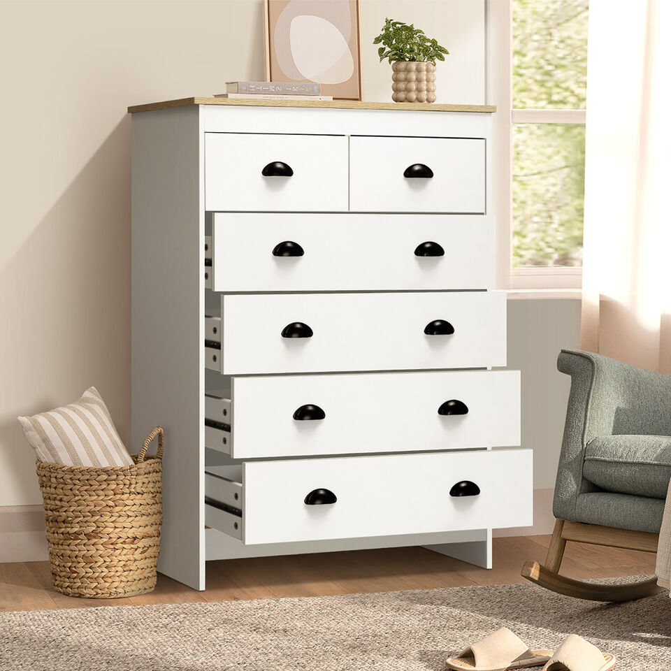 White 6 Drawers Dresser