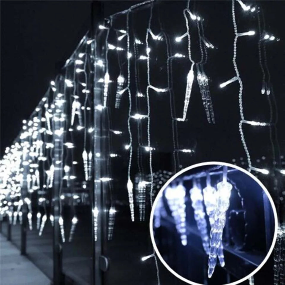 4m Christmas LED Icicle Falling Rain Curtain