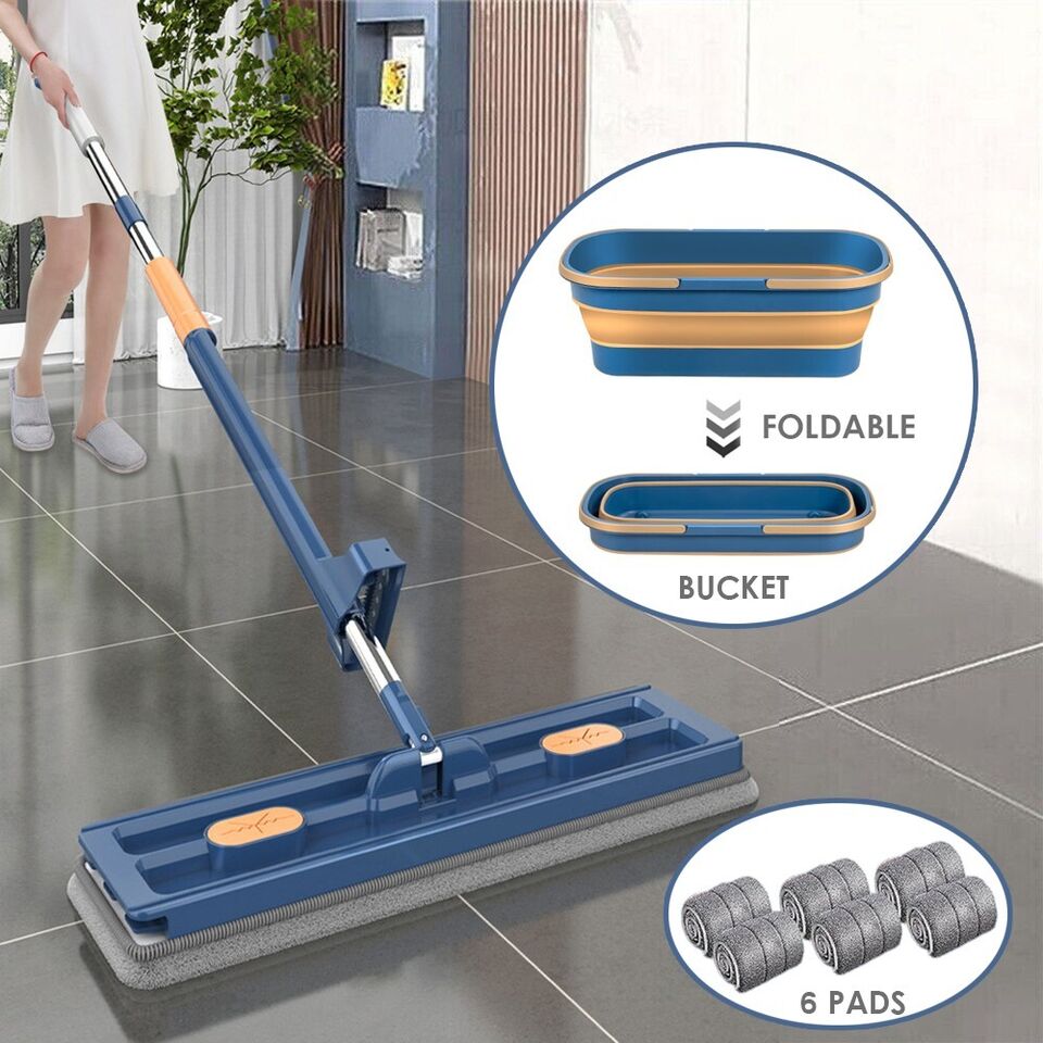 42CM 360° Rotating Wet Cleaning Mop + Foldable Bucket