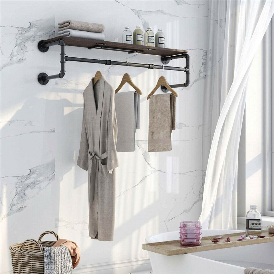 2-Pipe Super Sturdy Garment Rack with Top Shelf