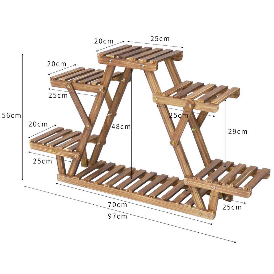 Wooden Triangle Plant Stand